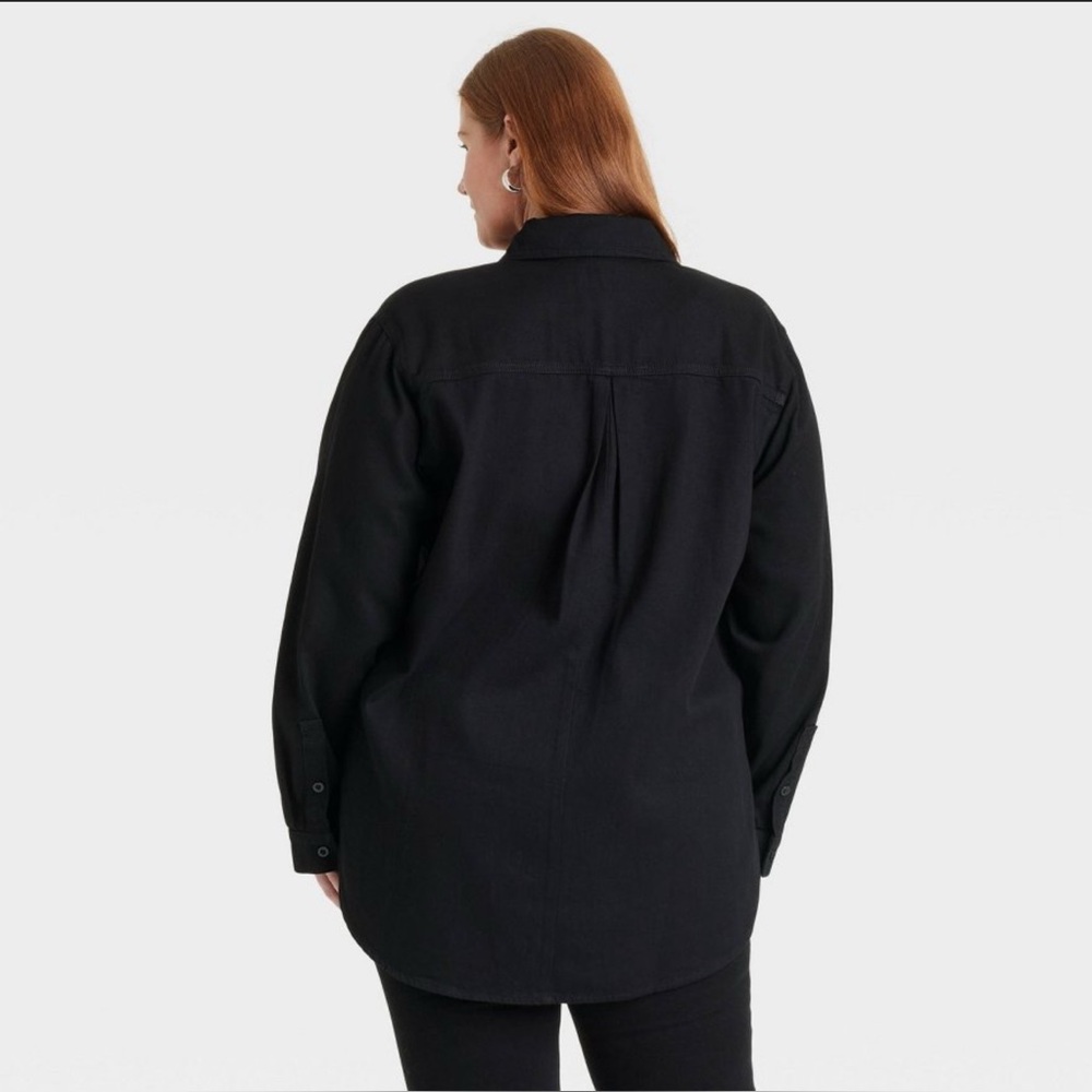 AVA & VIV 1X & 3X women’s long sleeve embellished denim button down shirt  ✨ - Picture 2 of 6